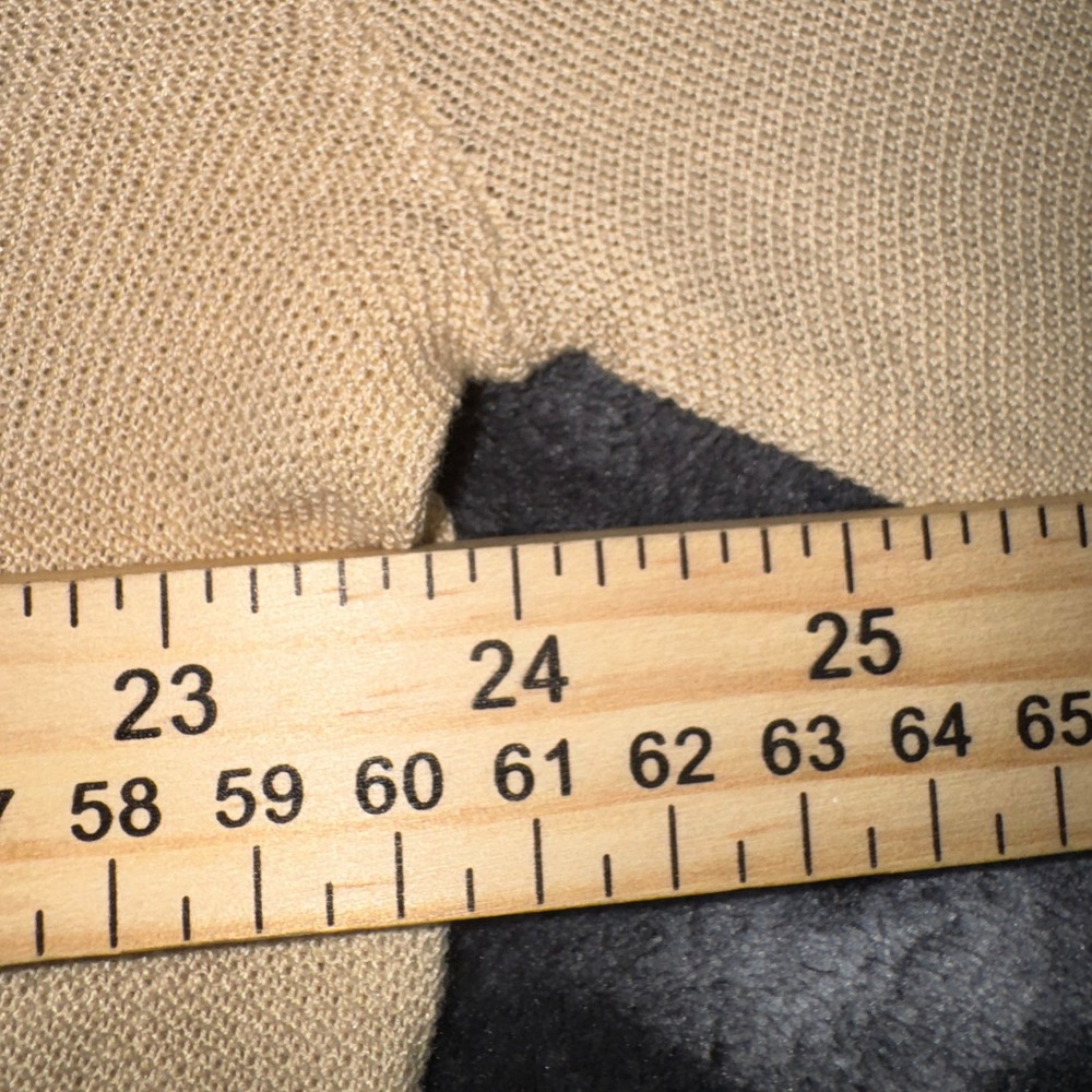 Northern Isles Premium Mens XL Tan Silk Cotton Blend V-Neck Sweater Beige Knit - Picture 12 of 14